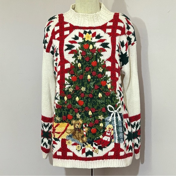Lord & Taylor Sweaters - Vintage Lord & Taylor Sculptural Christmas Tree Sweater